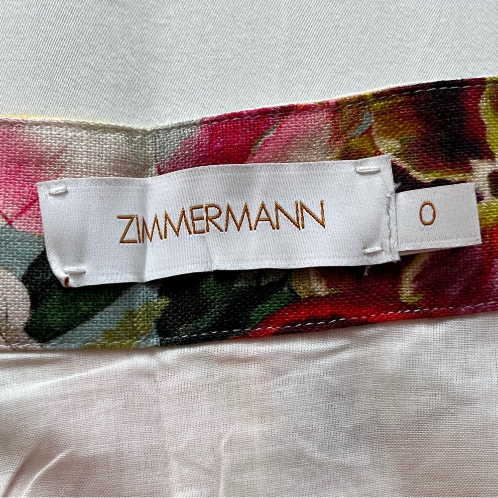 NWOT Zimmermann Wonderland floral-print wrapped linen skirt 0 - Picture 14 of 16